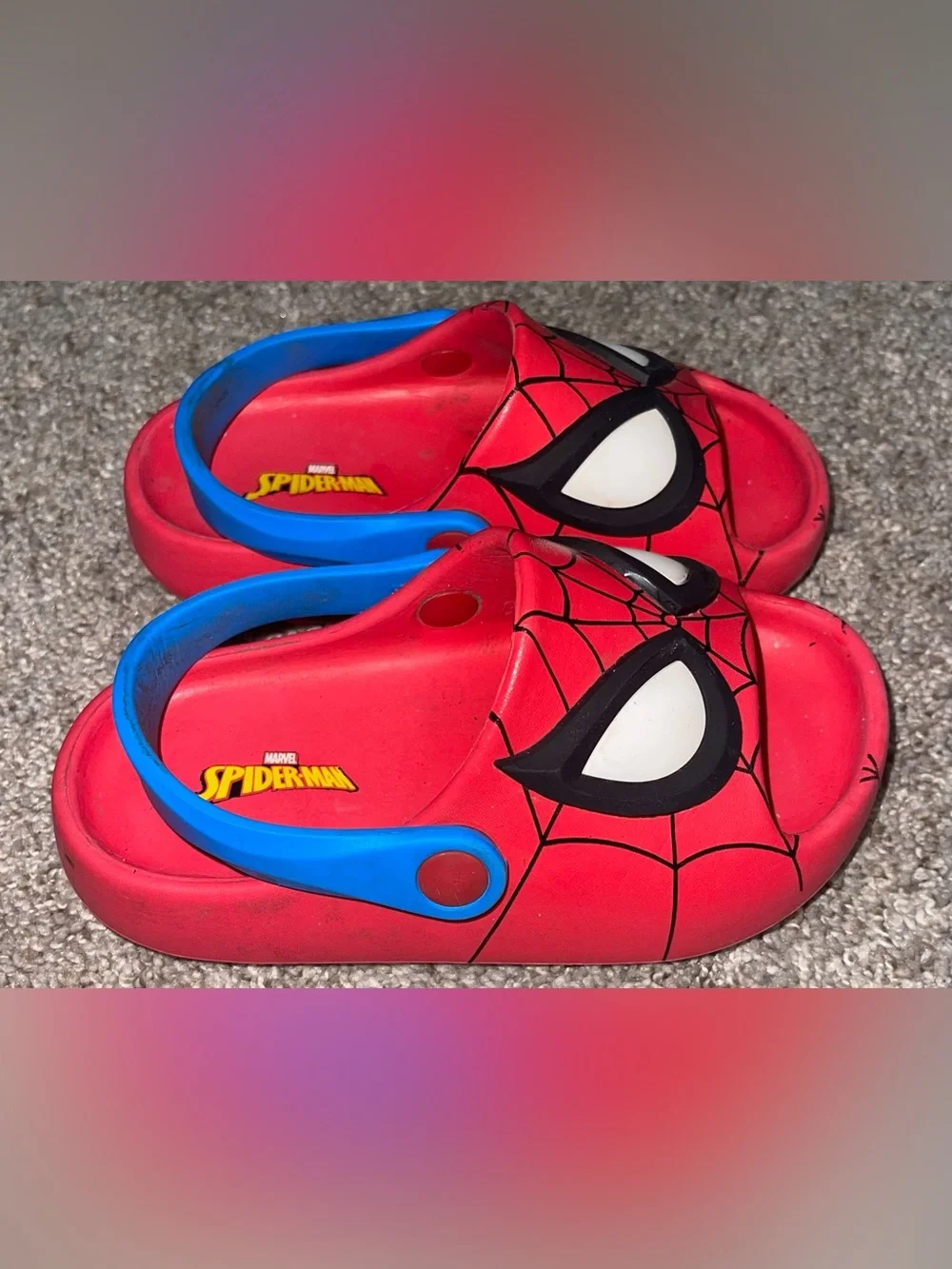 Marvel Spiderman sandals boys 9/10 blue red